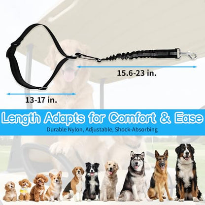 Golf Cart Dog Seat Leash & Safety Harness | Adjustable Pet Seat Belt with Tangle-Free Retractable Strap, Fits All Golf Cart Models (for Single Dog) - size: Single Dog