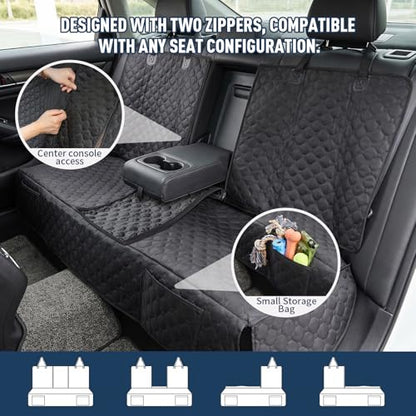 Dog Car Seat Cover, Back Seat Cover for Dog Pet Car Seat Universal Waterproof Scratch Proof Nonslip Durable Soft Pet Backseat Protector for Cars Trucks & SUVs (Black)