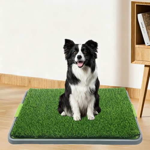 Pssopp Dog Potty Grass Training Pad, 26.8x16.5in Reusable Dog Grass Pee Pad Washable Artificial Pet Pee Mat for Puppy Housebreaking Indoor Balcony Patio (68x42.5cm/26.8x16.5in 1PCS)