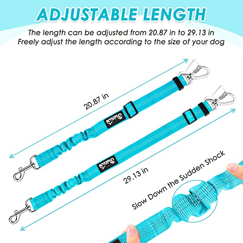 Lukovee Dog Car Harness Seat Belt, Adjustable Mesh Breathable Vest with Elastic Bungee Tether, Soft Padded 2-in-1 Safety Car Harness Seatbelt for Small Medium Large Dogs (Light Blue,XS) - color: Light Blue, size: X-Small