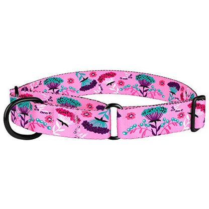 CollarDirect Martingale Dog Collar Heavy Duty Nylon Slip Collars for Small Medium Large Dogs [Nylon, Patterned, Navy Blue, M, 12"-17"] - color: Navy Blue, size: Medium (Neck Size 12"-17")