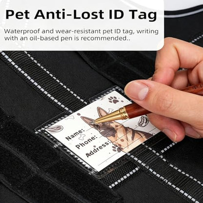 Tactical Dog Harness, Heavy Duty No Pull Dog Harness with 2 Control Handles Breathable Dog Harness Hook and Loop Panel for ID Patch Adjustable Reflective Pet Vest for Walking, Training (XL) - size: XL