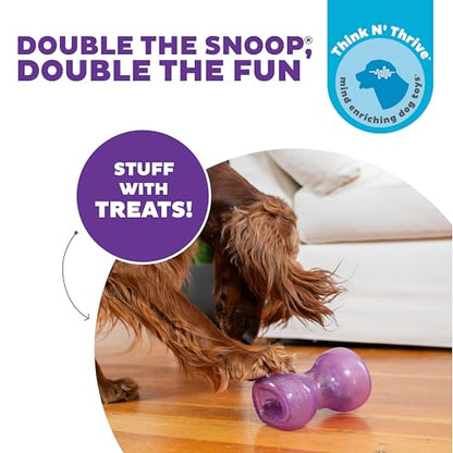 Outward Hound Double Snoop Interactive Treat Dispensing Dog Toy, Puzzle Ball Slow Feeder for Medium to Large Dogs, Mint-Scented for Mental Stimulation & Boredom Relief, 6in x 4in - color: Double Snoop (Purple)