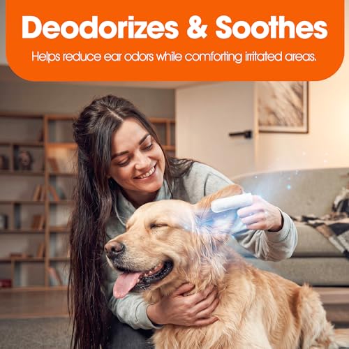 ASPCA Ear Finger Wipes for Dogs – 100 Count Fragrance Free Dog Ear Cleaning Wipes, Helps Remove Dirt, Wax & Buildup, Deodorizes & Soothes, Easy Finger Fit Ear Care for Dogs