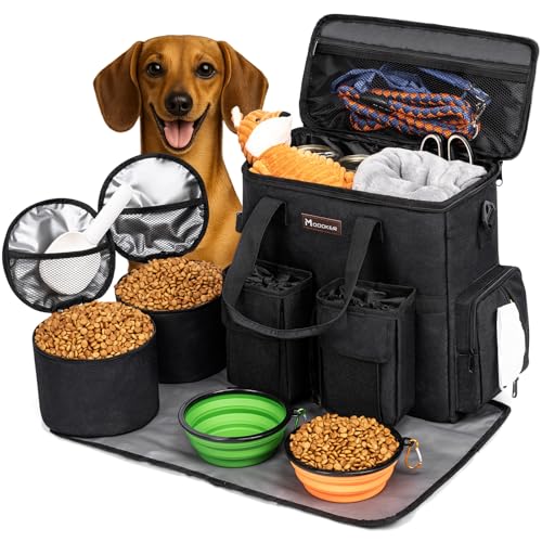 Dog Travel Bag, Airline Approved Pet Travel Bag with 2 Dog Treat Training Pouches for Weekend Pet Travel Supplies & Accessories, Black - color: Vintage Black