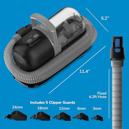 FurMe Original Pet Grooming Vacuum Kit - Cat & Dog Grooming Kit for Easy Pet Care at Home, Quiet & Safe Dog Hair Remover Machine with Brush, Clipper, Shedding & Cleaner Tools & 1L Canister - size: 1 Liter Canister