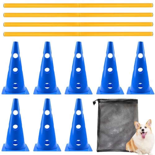 Dog Agility Equipment,Hurdle Cones Obstacle Exercise Equipment for Pet,Dog Agility Course Backyard Set