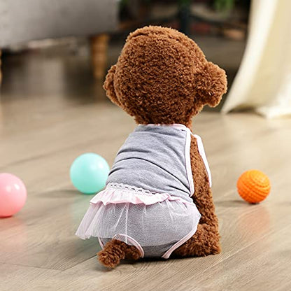3 Pieces Reusable Female Dog Diapers with Adjustable Suspender Washable Doggy Sanitary Panties Dog Period Diapers Puppy Underwear Jumpsuits for Heat Cycle Female Doggie Pet(XL) - size: XL