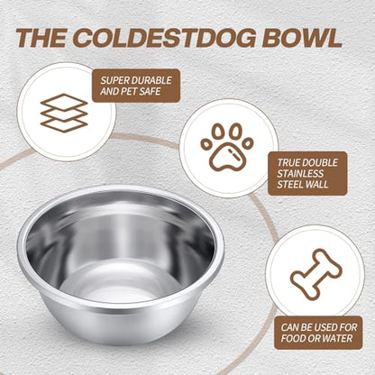 Ziliny 10 Pcs 8 Cup Metal Dog Bowls Stainless Steel Thickened Food Bowls Travel Kennel Food and Water Dish for Medium Large Size Dogs Cats, 64 Oz, Dishwasher Safe