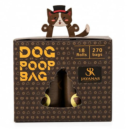 BPI Certified Compostable Dog Poop Bags, 18 Rolls 270 Bags, Coffee-Scented Extra Thick Leak-Proof Waste Bags, Meets ASTM D6400 Standard