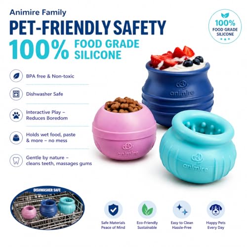 Long-Lasting Interactive Dog Lick Toy, Stuffable Dog Enrichment to Keep Dogs Busy, Wobbly Treat Dispensing Freezable Chew Toys, Food-Grade Safe (Green,L) - color: Green, size: L