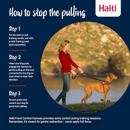 Halti Front Control Harness - Stop Your Dog Pulling on the Leash. Adjustable, Lightweight and Easy to Use. Anti-Pull Dog Training Harness for Medium Dogs (Size M) - size: Medium