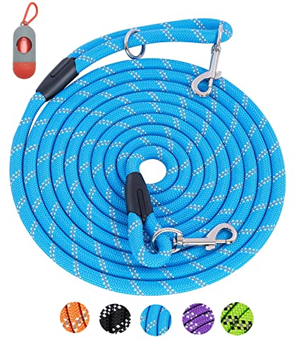 Long Dog Leash for Dog Training 10FT 16FT/30FT/50FT/100FT, Reflective Rope Dog Leash, Heavy Duty Dog Lead for Large Medium Small Dogs Walking Playing, Camping, or Yard - color: Blue, size: 16FT* 1/2 inch