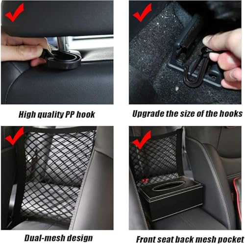 Dog Car Net Barrier Pet Barrier,Barrier of Back Seat Pet Kids,Cargo Tissue Purse Holder, Baby Stretchable Storage Bag Universal for Cars, SUVs, Vans Traveling (2-Layer) - size: 2-Layer