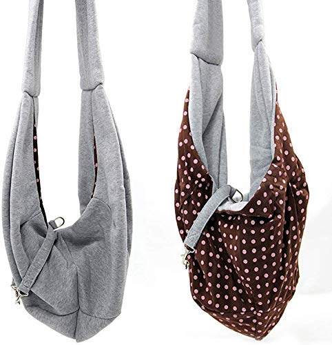 Pet Sling Carrier Bag Travel Tote for Cats Dogs, Up to 16 lbs (Gray) - color: Gray