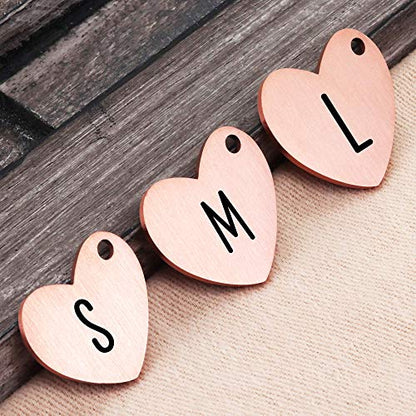 Ultra Joys Custom Personalized Pet ID Tag - Brushed Stainless Steel Heart in Rose Gold, Large - size: Large