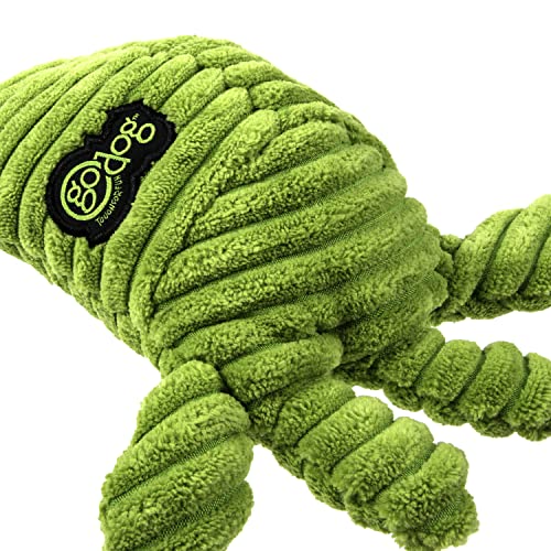 goDog PlayClean Germs Squeaky Plush Dog Toy with Odor-Eliminating Essential Oils, Chew Guard Technology - Green, Large - color: PlayClean - Germs Monster (Green), size: Large