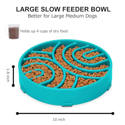 Whippy Slow Feeder Dog Maze Bowl - Anti-Choking, Anti-Slip Interactive Puzzle Feeder for Large Dogs, Green - color: green