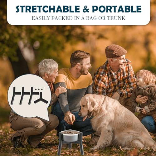 SHAINFUN Adjustable Elevated Dog Bowls Stand Compatible with 5.9 to 8.7 inch Wide Raised Stand with Metal Material for Medium and Small Sized Dogs (Bowl Not Included) - color: Black-HS, size: Height: 7.8", Width: 5.9-8.7"