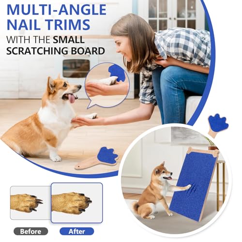 Dog Scratch Board Large Scratching Pad Multi-Functional Trimming Tool Alternative to Dog Nail Clippers and Pet Grinders Pet Nails Care for Dogs&Cats,Interactive Grooming Tool
