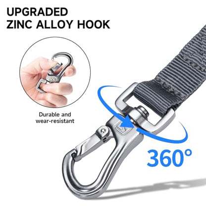 EXCELLENT ELITE SPANKER Military Bungee Dog Leash Elastic Leads Rope with 2 Padded Control Handle for Medium and Small Dogs (Grey) - color: Grey