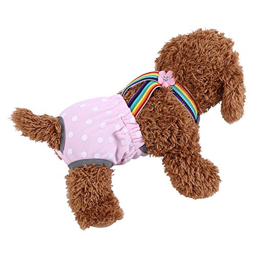 HEEPDD Female Dog Diapers Washable Reusable Adjustable Suspender for Heat Cycle Mess Prevention 50+ Washes Lasts 3 Months Teddy Small Medium Large Sizes for Indoor Accidents During Estrus - size: S/10