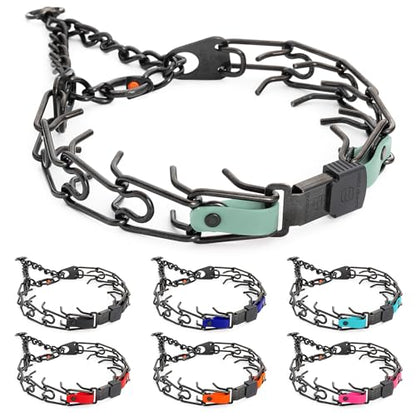 Herm Sprenger Black Stainless Steel Dog Collar with Quick Release ClicLock Buckle and Biothane Insert Training Collar Made in Germany (Sage Green, 25in x 4.0mm(Neck Size up to21-22in)) - color: Sage Green, size: 25in x 4.0mm(neck size up to21-22in)