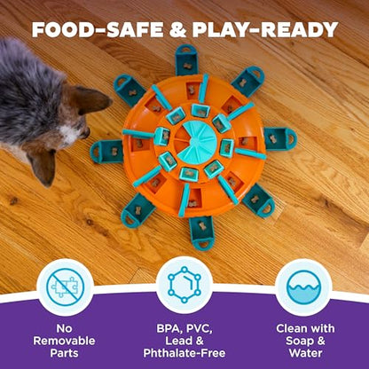 Outward Hound by Nina Ottosson Tower of Treats Level 4 Expert Dog Treat Puzzle for Enrichment, Orange - color: Tower of Treats (Orange, Blue)