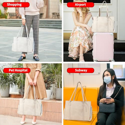 Stylish Dog Purse Carrier, Leather Pet Carrier Bag for Small Dogs Cats Puppy, Airline Approved Soft-Sided Carrier Beige - color: Beige
