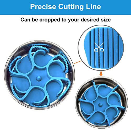 Anipaw Dog Slow Feeder Bowls Silicone Spiral Pet Food Feeder Insert to Slow Down Eating for Large Medium Small Breed Dogs Perfect with Stainless Steel Glass Ceramic Pet Bowls (Blue) - color: Blue