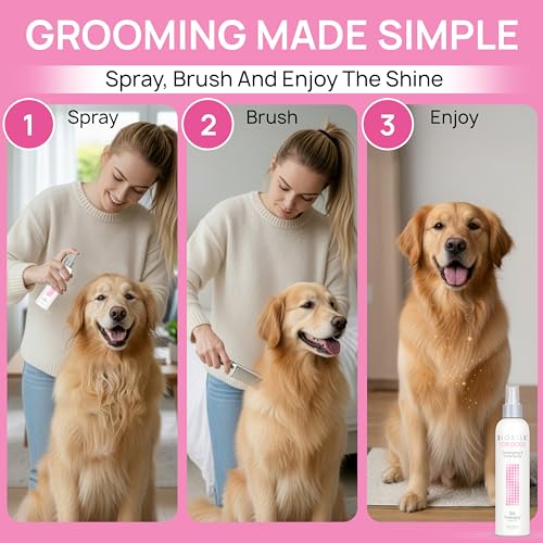 BioSilk for Dogs Silk Therapy Detangling and Shine Protecting Spray, pH Balanced Leave-In Mist with Silk and Vitamins for Dematting, Paraben-Free, All Coats and Breeds, 8 Fl Oz - size: 8 Fl Oz (Pack of 1)