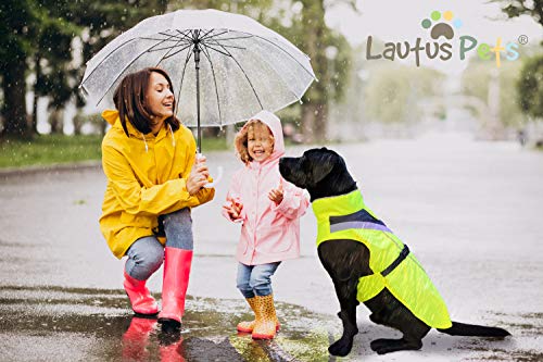 Waterproof Dog Rain Coat, Reflective Safety Strips & Leash Hole – Lightweight Adjustable Jacket for Medium Breeds - S, Yellow - color: Yellow, size: Small