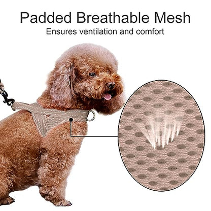 Plutus Pet No Pull Dog Harness with Breathable Mesh Padded, Adjustable Reflective Escape Proof Dog Harness, Quick Fit Dog Vest Harness for Small Medium Large Dogs(XXS, Beige) - color: Beige, size: XXS: chest 11.8"-15"
