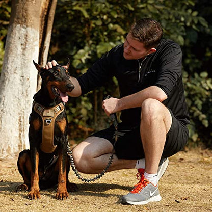 BUMBIN Dog Harness, Tactical XS, Brown, No Pull, Adjustable, Reflective, Soft Cotton, for Small Dogs Training, Fit Smart - color: Brown, size: XS(Neck:11-12.5", Chest:14-20")