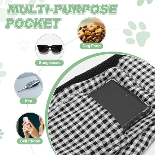 Dog Sling Carrier for Small Dogs and Cats Up to 16.5 Lbs, Breathable Texture with Pocket Pet Cross Body Shoulder Bag, (Black White, 1 Pcs) Intended for Outdoor Travel/Camp - color: Black White