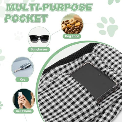 Dog Sling Carrier for Small Dogs and Cats Up to 16.5 Lbs, Breathable Texture with Pocket Pet Cross Body Shoulder Bag, (Black White, 1 Pcs) Intended for Outdoor Travel/Camp - color: Black White