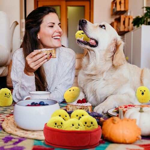 YZHDUXIU Dog Squeak Toys, 6 Pack Chicken Nugget Dogs Push Toys Interactive Puppy Toys Bark Box Toys Dog Chicken Toy to Keep Them Busy - color: Yelllow Chicken Nugget