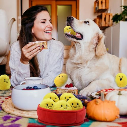 YZHDUXIU Dog Squeak Toys, 6 Pack Chicken Nugget Dogs Push Toys Interactive Puppy Toys Bark Box Toys Dog Chicken Toy to Keep Them Busy - color: Yelllow Chicken Nugget