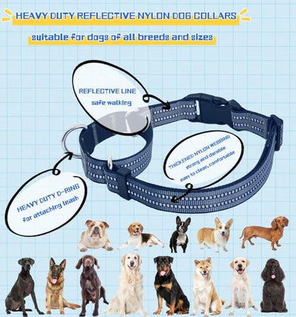 Martingale Dog Collars with Quick Release Buckle, Heavy Duty Nylon Reflective Dog Collar, NO Pull Walking Training Collar for Large, Medium, Small Dogs (Gray, Medium) - color: Gray, size: Medium