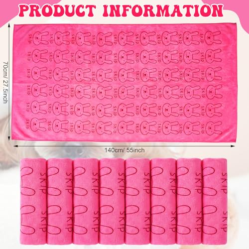 Peryiter 8 Pcs Dog Drying Towels Bulk 55'' x 28'' Pet Grooming Absorbent Microfiber Dog Bath Towels Quick Drying Puppy Bathing Towel for Small Medium Large Cats Pets Bathing Grooming(Pink) - color: Pink