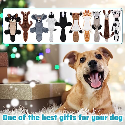 Sratte 10 Pcs Soft Dog Squeaky Toys No Stuffing Crinkle Dog Toy for Aggressive Chewers Durable Plush Teething Puppy Squeak Animals Chew for Small Medium Large Pets, 10 Styles (Classic Style) - style: Classic Style