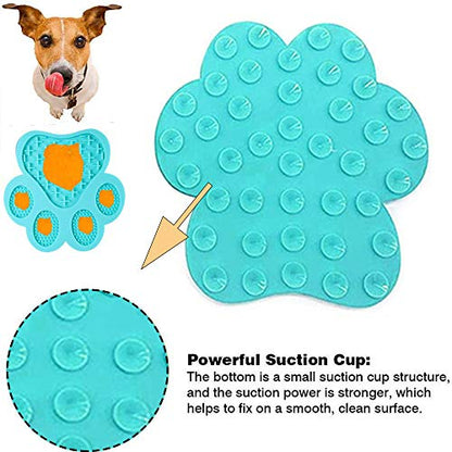 Dog Licking Mat for Anxiety Peanut Butter Slow Feeder Bowls Licking Pad with Strong Suction to Wall for Pet Bathing,Grooming,and Dog Training (Light Blue) - color: Light blue