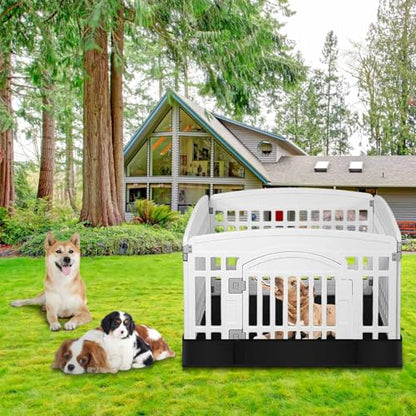 Marsui Dog Playpen Bottom Pad Fits for 36 Inch 4 Panels Pet Exercise Mat Puppy Crate Pad Reusable Washable Pet Training Pee Mat Hoop and Loop Design, Playpen Not Included (Black,Solid Color) - color: Black, style: Solid Color