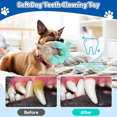 loncoldy Dog Toys, Interactive Dog Squeaky Toys, Tough Crinkle Stuffed Animal Chew Toy for Small, Medium, Large Breeds, Plush Toy to Keep Them Busy, Pet Toys for Dogs - color: lake blue