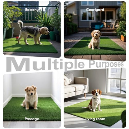 HQ4US 4LEGS Artificial Grass, Dog Pee Grass Pads for Dogs Potty, Odor Free Fake Grass for Dogs Medium 30’’×20’’ with Countless Drainage Holes, Dog Potty Grass Hemmed Edge Realistic - size: M for Dog＜ 26" Length