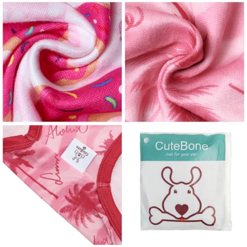 CuteBone Dog Shirts 2-Pack Soft Pet Clothes Breathable Summer Vest for Small Puppy and Stretchy Cat Apparel 2BX25S - color: Tropical Sweet, size: Small