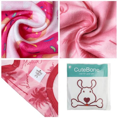 CuteBone Dog Shirts 2-Pack Soft Pet Clothes Breathable Summer Vest for Small Puppy and Stretchy Cat Apparel 2BX25S - color: Tropical Sweet, size: Small