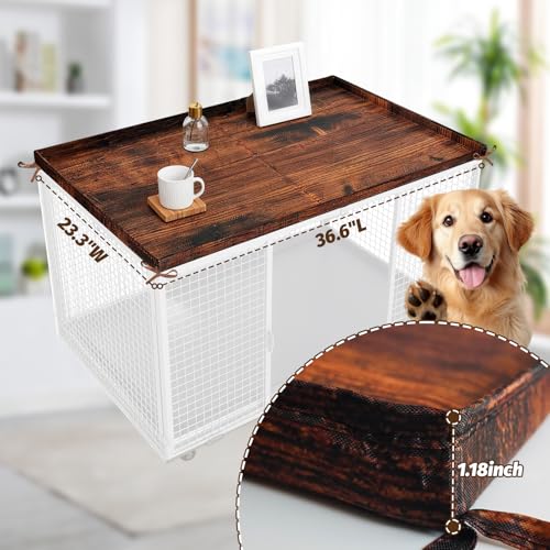 Dog Crate Topper Covers Plastic Foldable High Side Lip Dog Kennel Countertop Table Top (36.6" x 23.3")