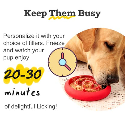 Slow Feeder Lick Mat for Dogs - Keep Them Busy - Natural Rubber Dog Frozen Treat Toys - Durable Interactive Enrichment Toys - Licking Dish for Dog De-Stressing, Blue - color: Blue