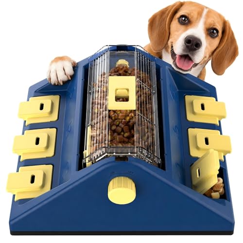 KADTC Dog Puzzle Toy, Large Size, 2 Levels of Challenge, Paw-Activated Rolling Treat Dispenser, Slow Feeder & Mental Stimulation for Small/Medium Dogs Enrichment Toys - color: Blue, size: Large